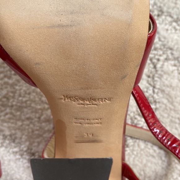 Amazing very rare, Yves Saint Laurent red patent leather sandals with dust bag - Picture 3 of 8